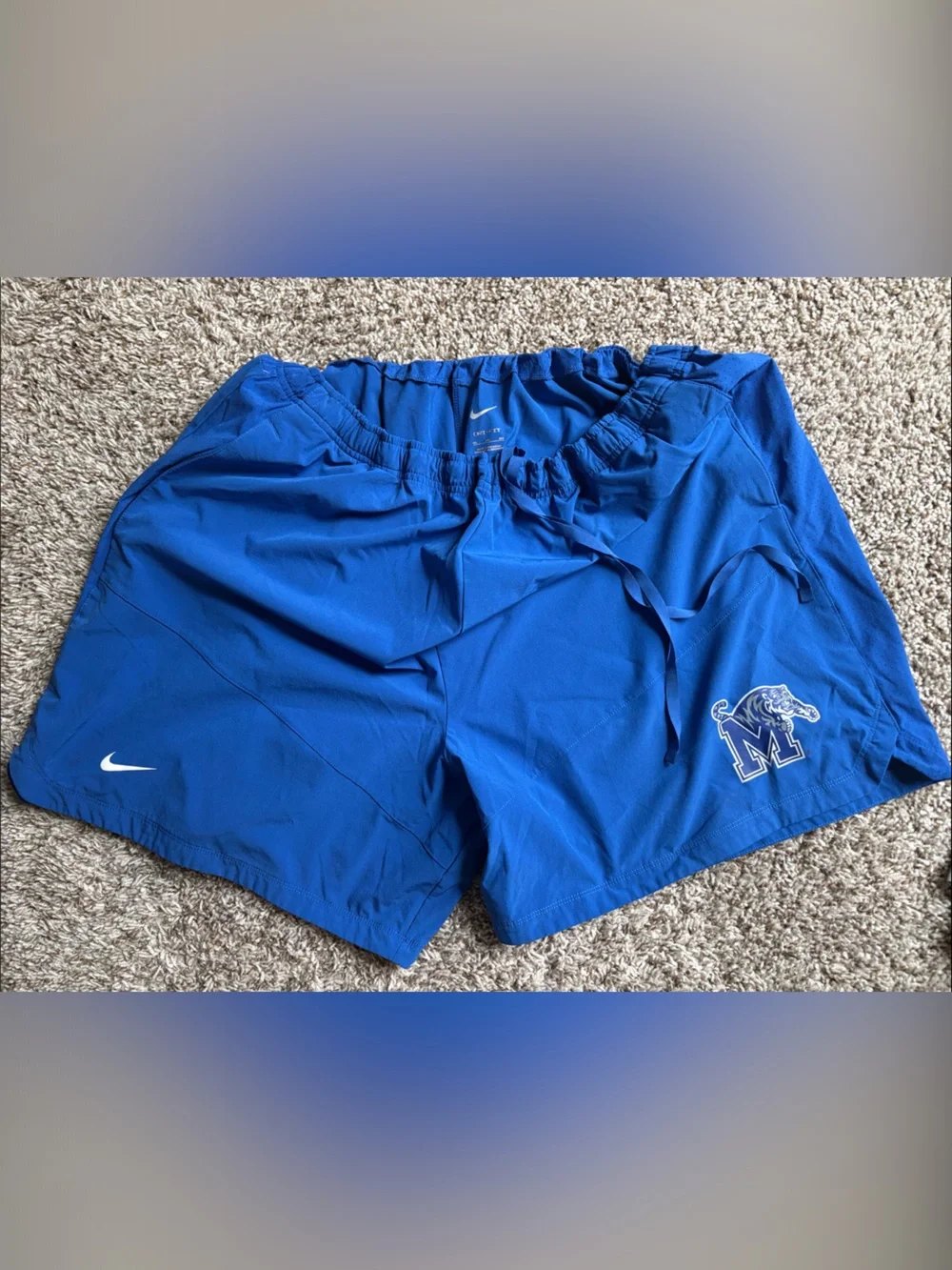 Nike Royal Blue Athletic Shorts with Memphis Tiger 'M' Logo